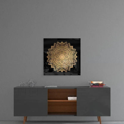 Nostalgic Lace Motif Glass Wall Art - LUXARTDECO