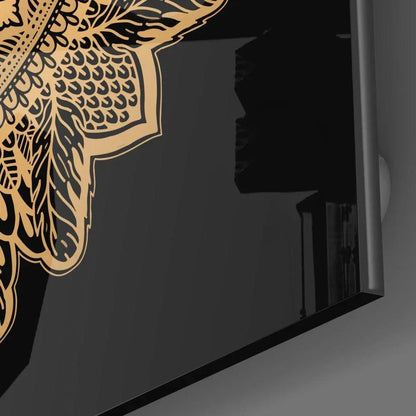 Nostalgic Lace Motif Glass Wall Art - LUXARTDECO