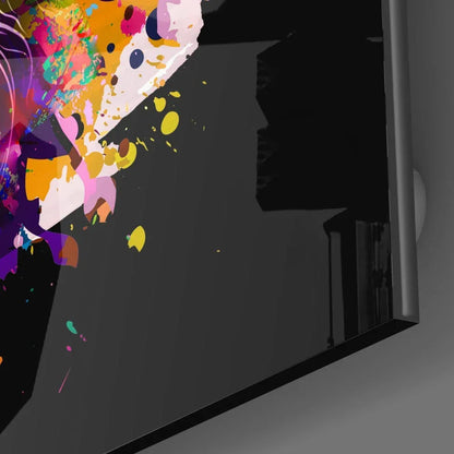 Colored Fury of the Lion Glass Wall Art - LUXARTDECO