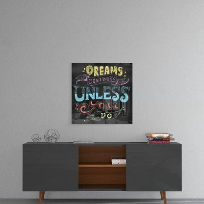 Words - Dreams Glass Wall Art - LUXARTDECO