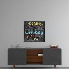 Words - Dreams Glass Wall Art - LUXARTDECO