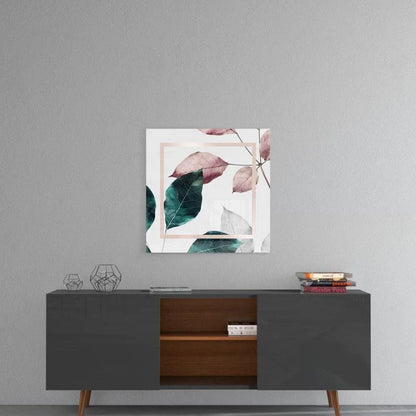 Scandinavian Style Leaves Glass Wall Art - LUXARTDECO