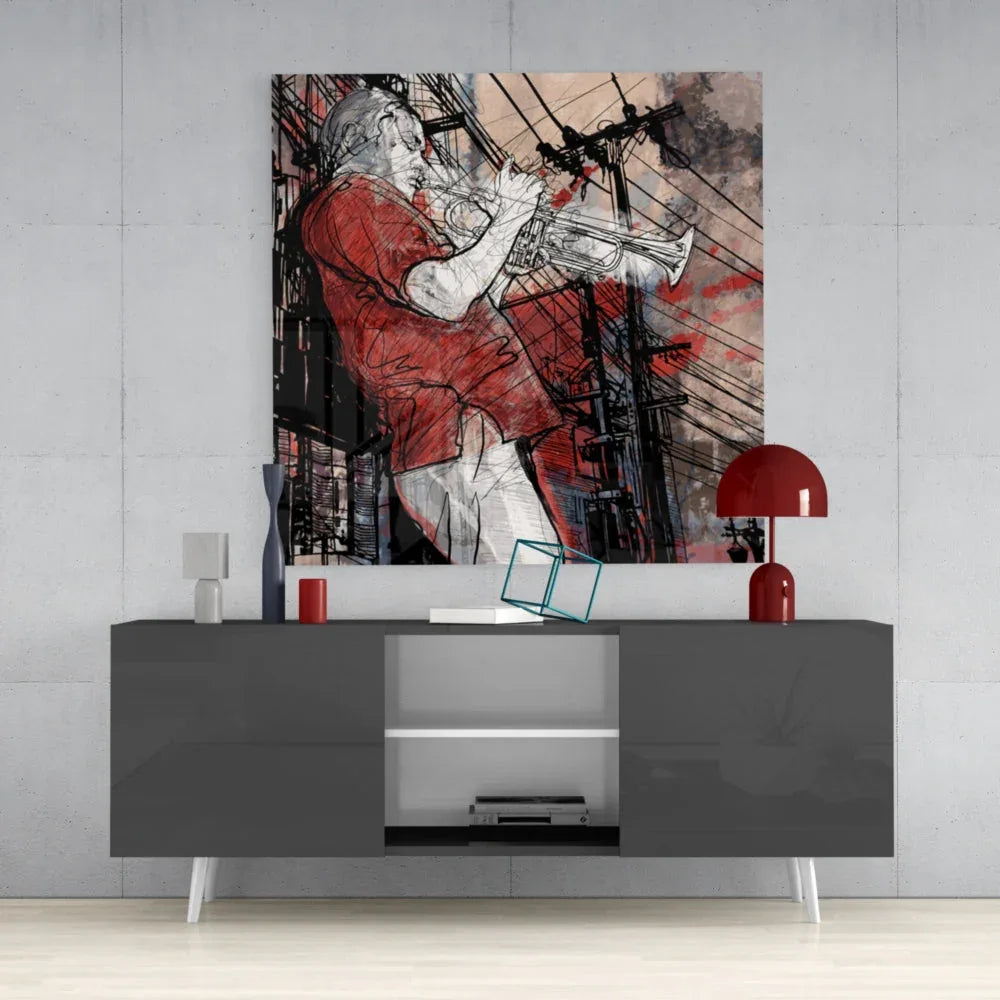 Trumpet Glass Wall Art - LUXARTDECO