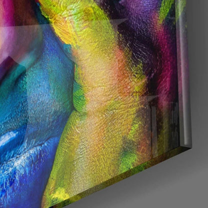 Painted Face Glass Wall Art - LUXARTDECO