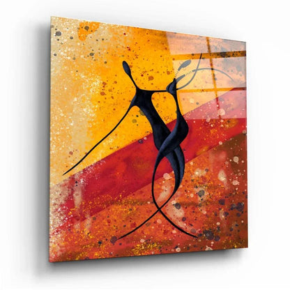 Dance of Shadows Glass Wall Art - LUXARTDECO