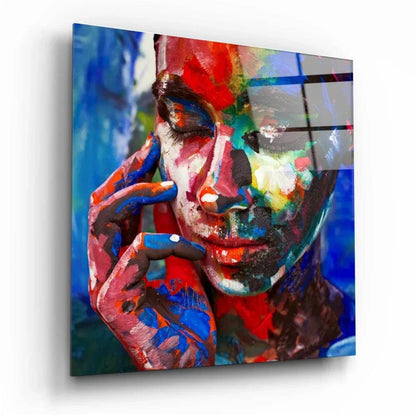 Colored Sadness Glass Wall Art - LUXARTDECO