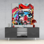Abstract Cat Glass Wall Art - LUXARTDECO