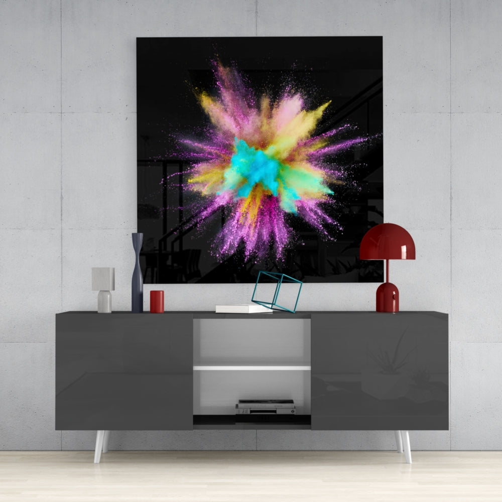 Color Explosion Glass Wall Art