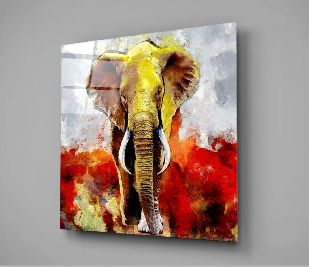 Elephant Glass Wall Art - LUXARTDECO