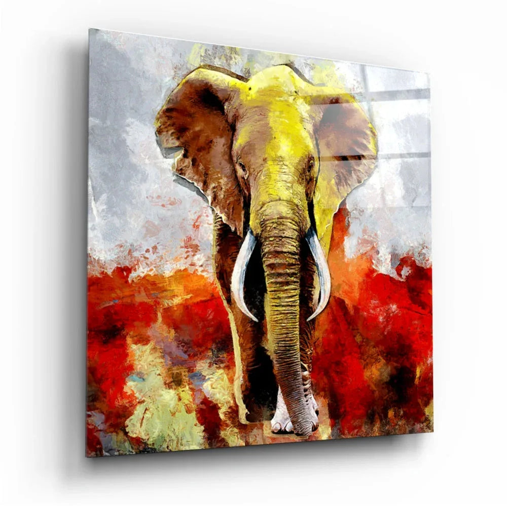 Elephant Glass Wall Art - LUXARTDECO