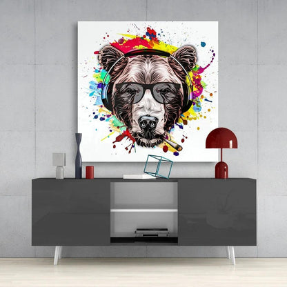 Bear Glass Wall Art - LUXARTDECO