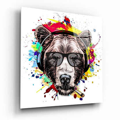 Bear Glass Wall Art - LUXARTDECO