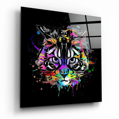 Cat Art Glass Wall Art - LUXARTDECO