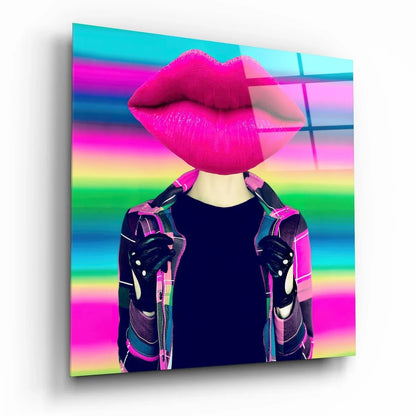 Head Lip Glass Wall Art - LUXARTDECO
