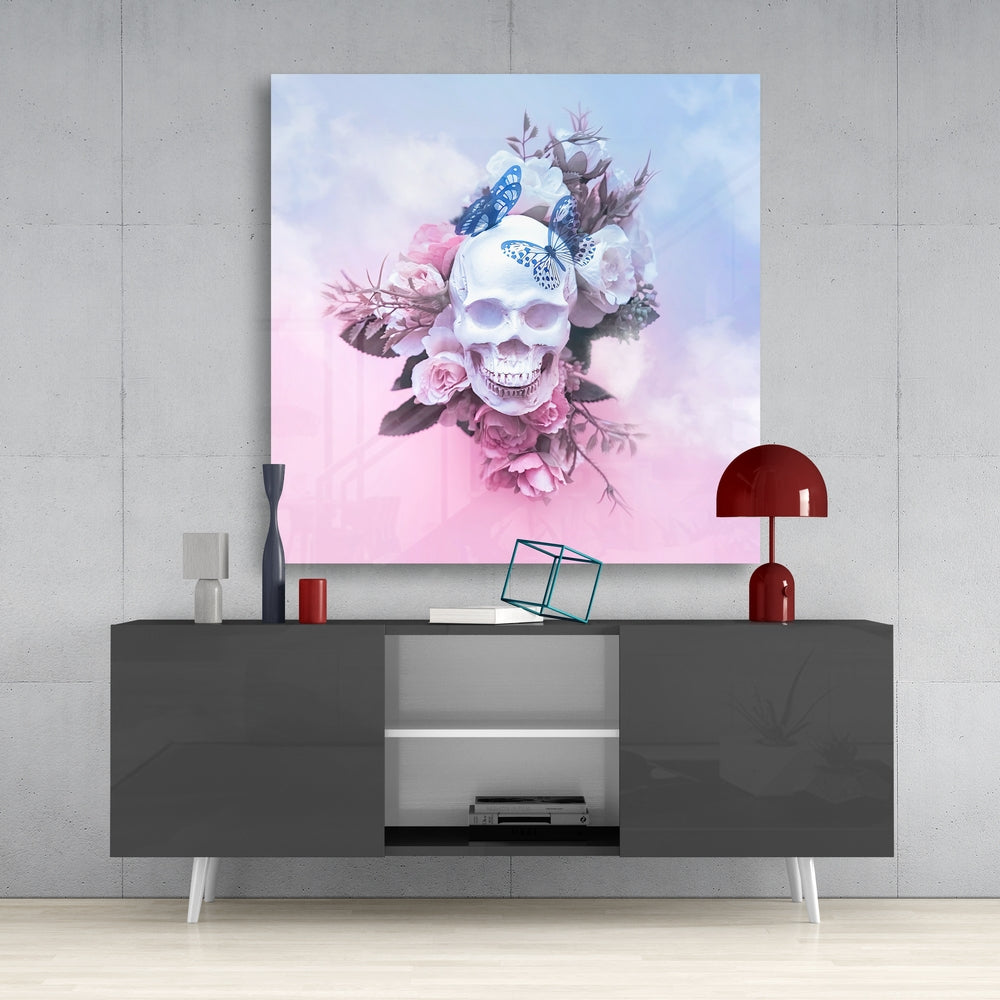 Flower Head Glass Wall Art | Insigne Art Design