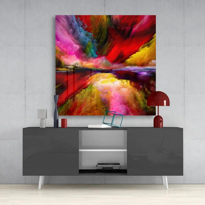 Color Explosion Glass Wall Art - LUXARTDECO