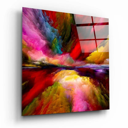 Color Explosion Glass Wall Art - LUXARTDECO