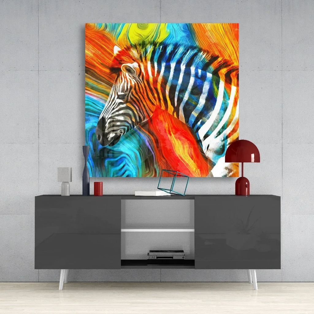 Zebra Glass Wall Art - LUXARTDECO