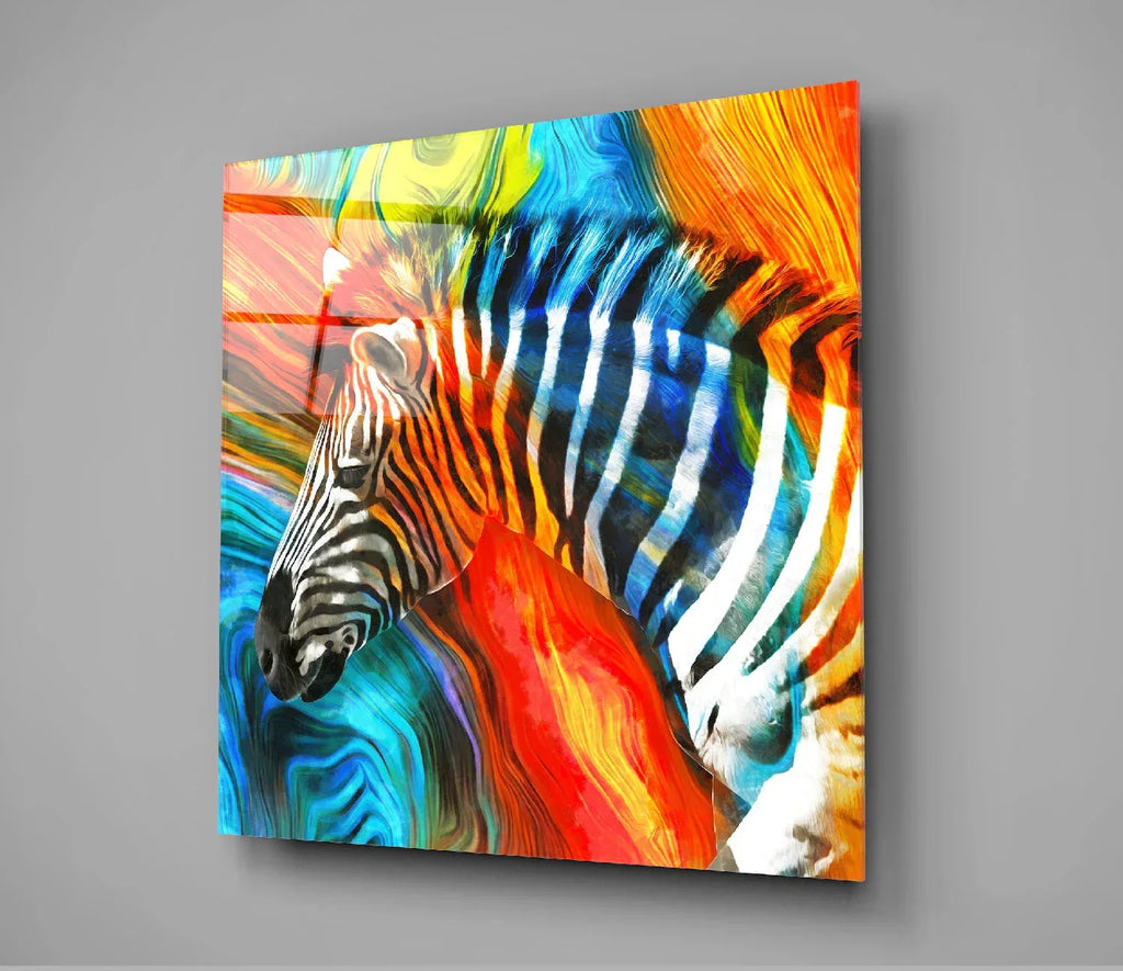 Zebra Glass Wall Art - LUXARTDECO