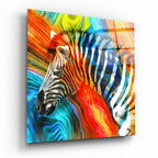 Zebra Glass Wall Art - LUXARTDECO