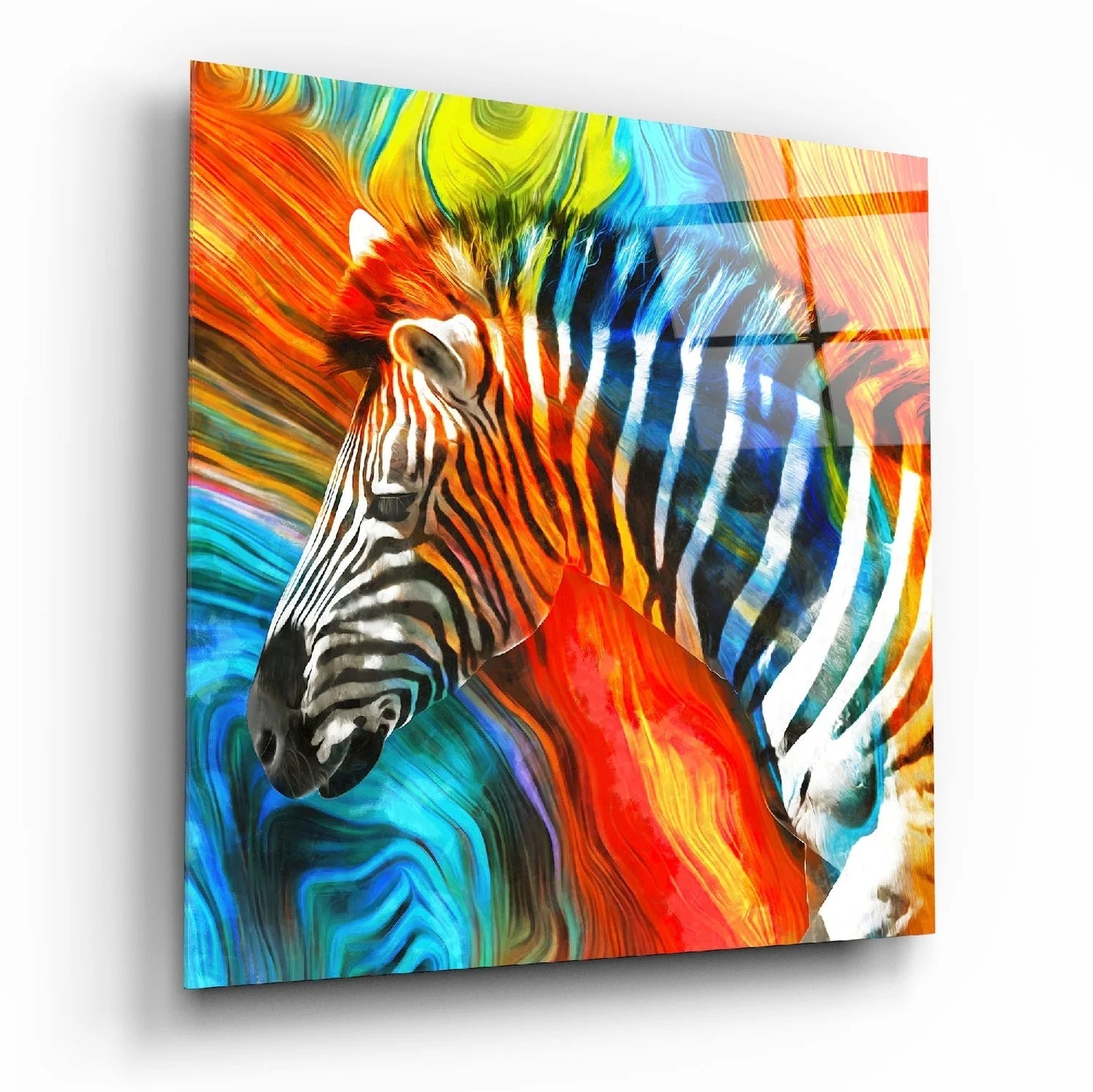 Décoration murale en verre représentant un éléphant 