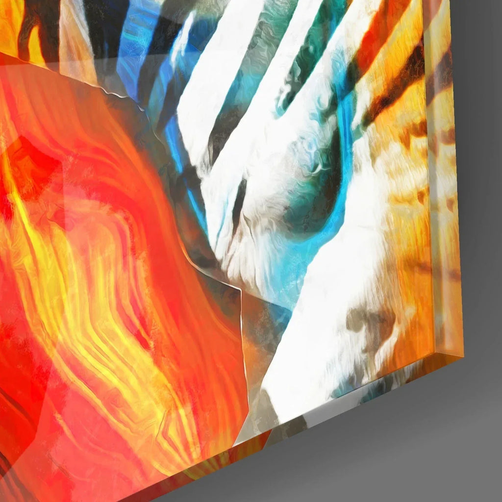 Zebra Glass Wall Art - LUXARTDECO