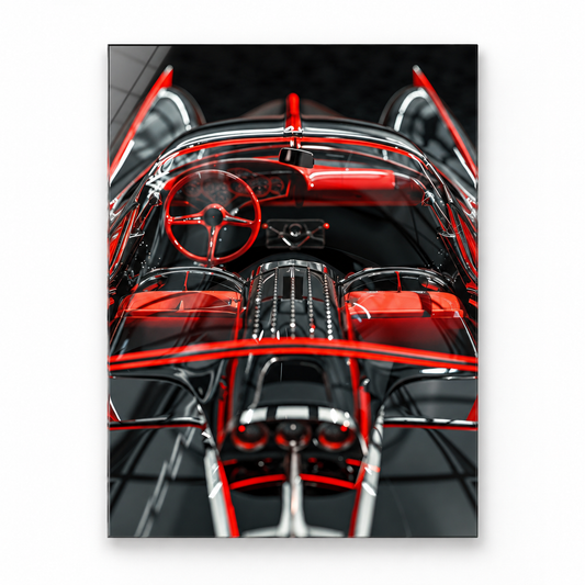 Ferrari Retro Glass Wall Art
