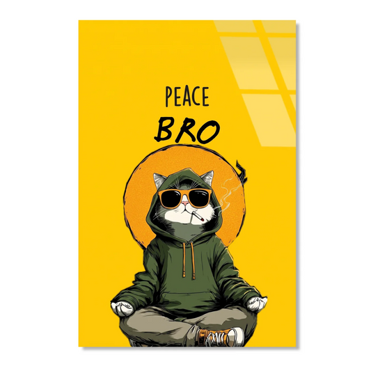 Peace Bro Glass Wall Art