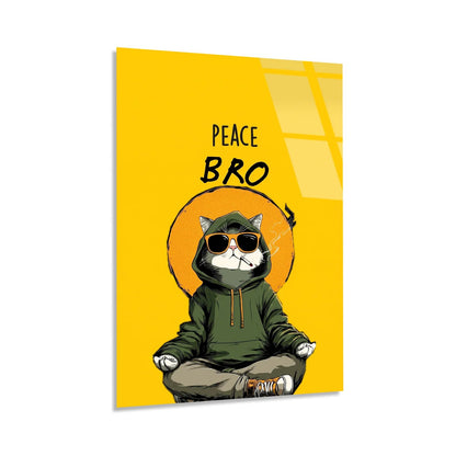 Peace Bro Glass Wall Art