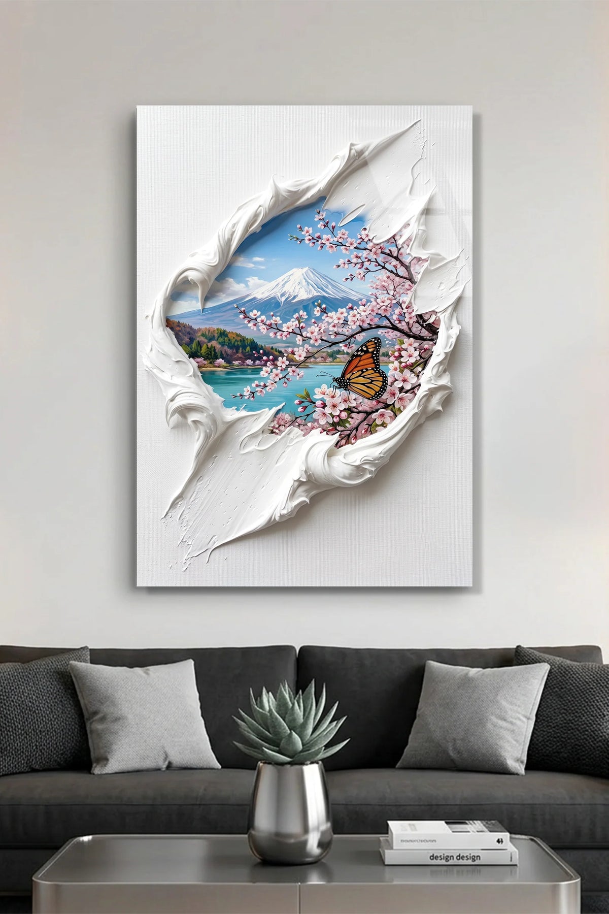 Mountain & Lake Glass Wall Art