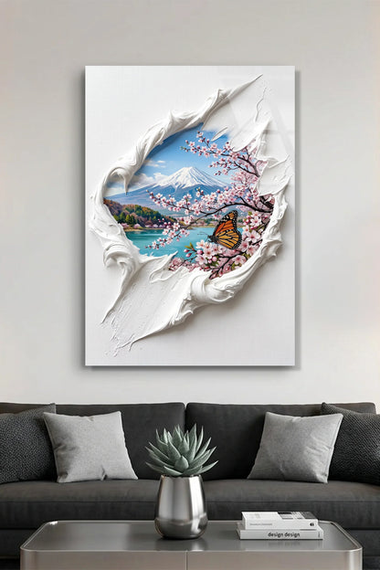 Mountain & Lake Glass Wall Art