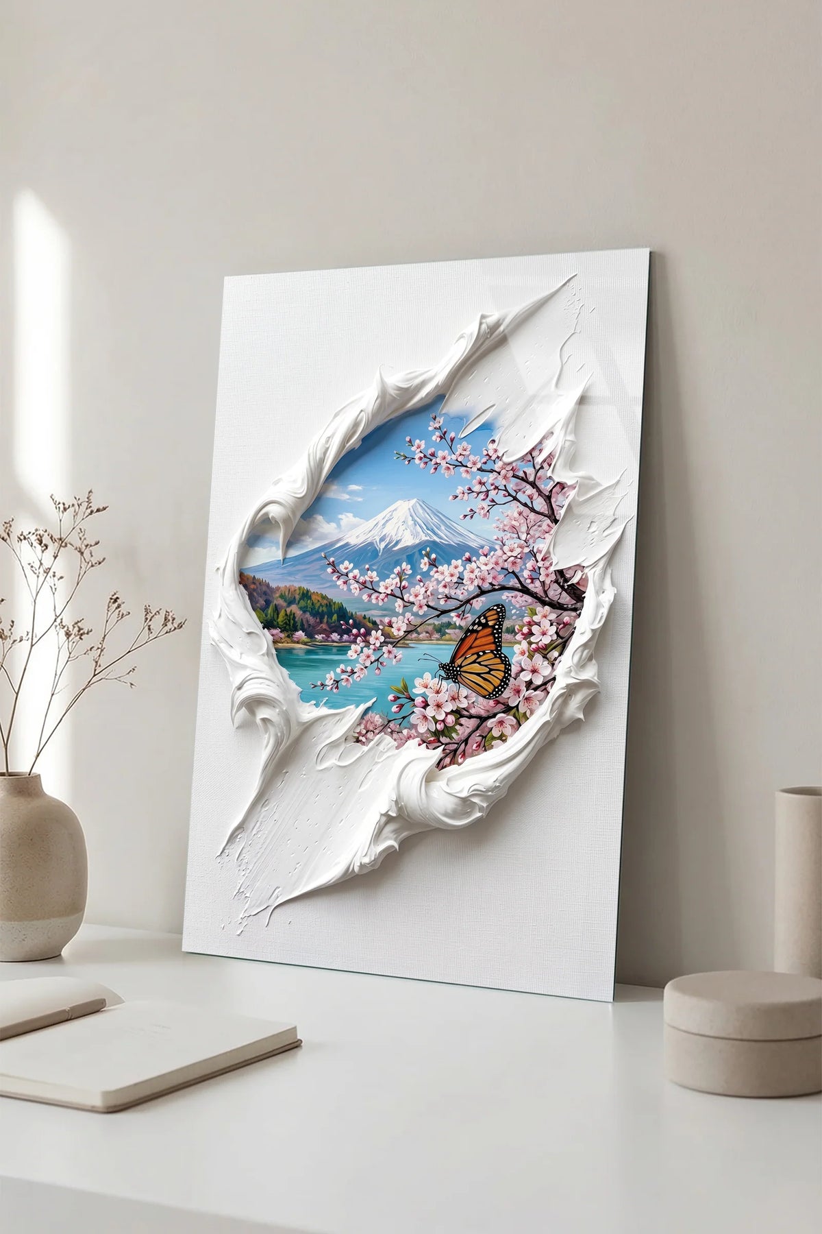 Mountain & Lake Glass Wall Art