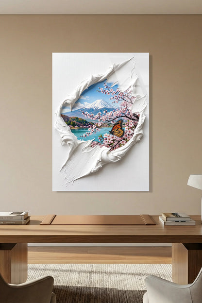 Mountain & Lake Glass Wall Art