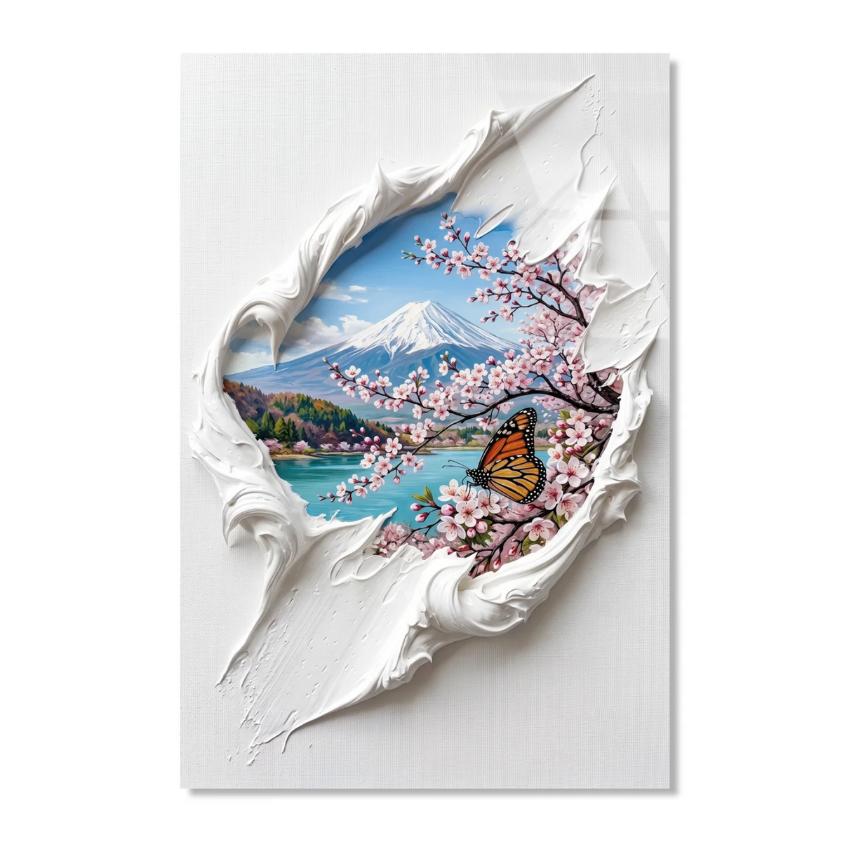Mountain & Lake Glass Wall Art