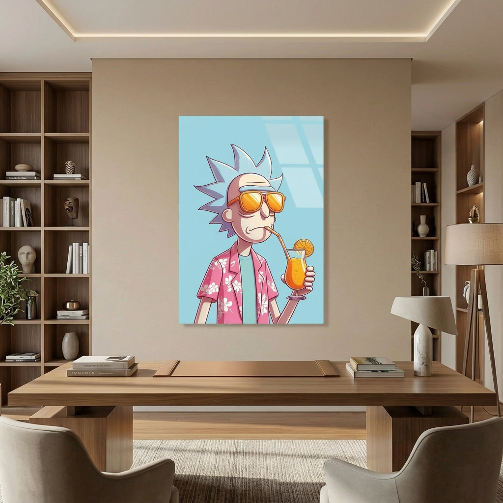 Rick in Estate Quadro in Vetro Temperato