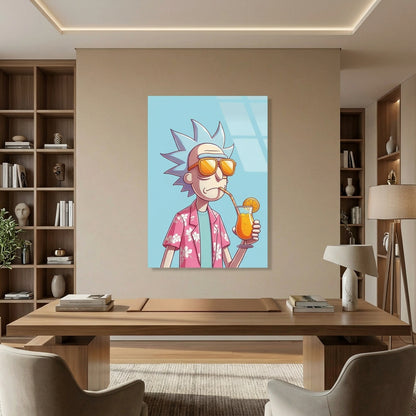 Rick in Estate Quadro in Vetro Temperato