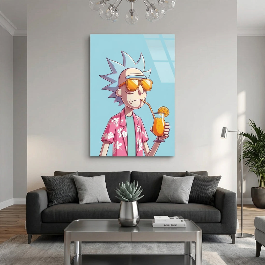 Rick in Estate Quadro in Vetro Temperato