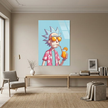 Rick in Estate Quadro in Vetro Temperato