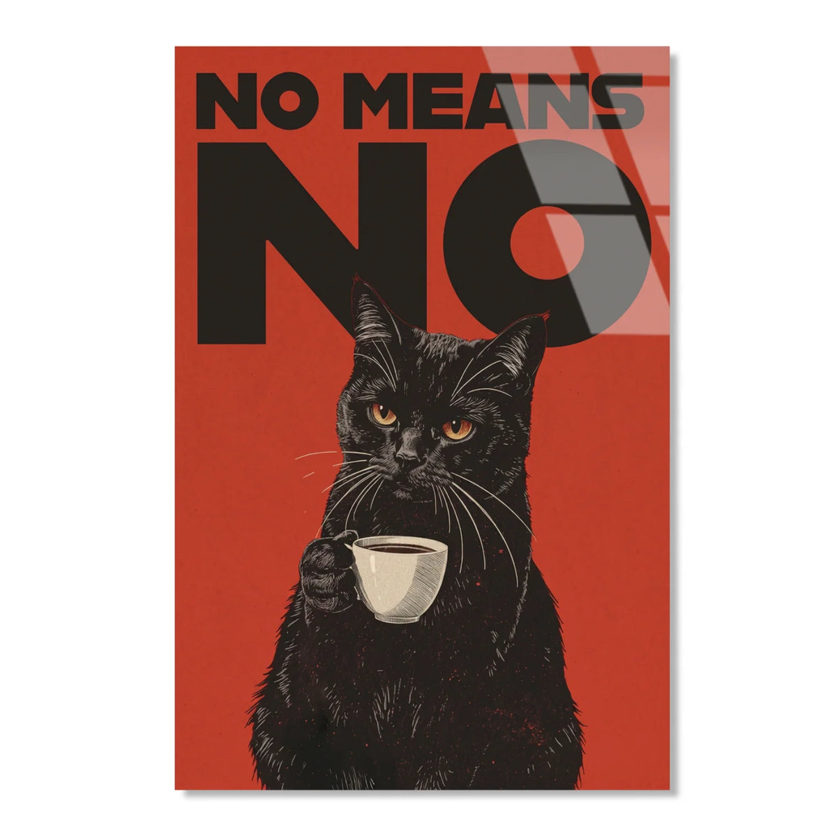 “No Means No” Quadro in Vetro Temperato