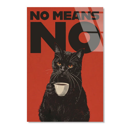 “No Means No” Quadro in Vetro Temperato