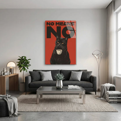 “No Means No” Quadro in Vetro Temperato