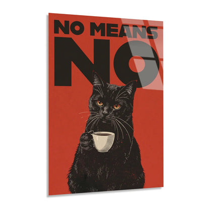 “No Means No” Quadro in Vetro Temperato