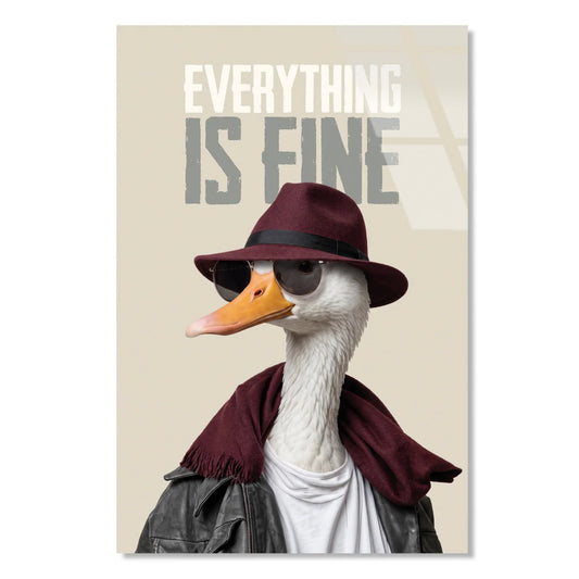 Everything Is Fine Glass Wall Art