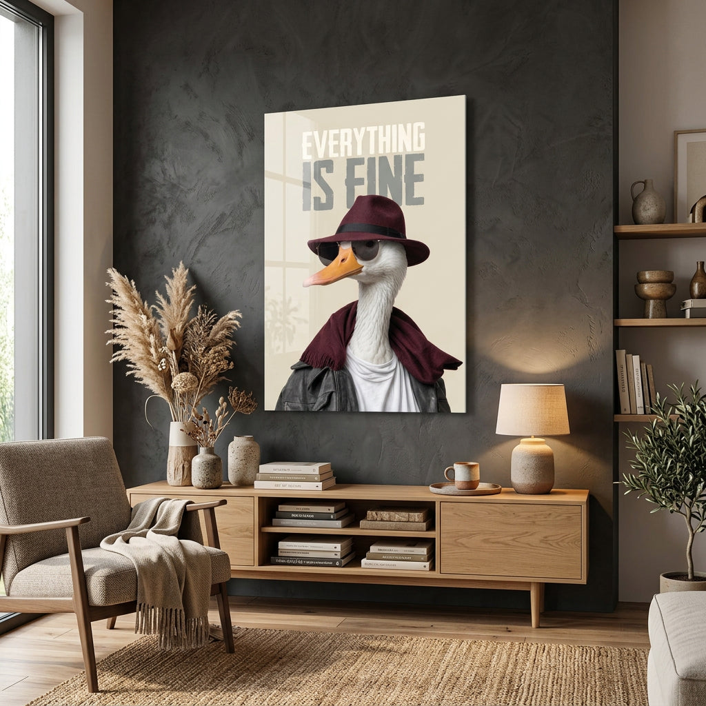 Everything Is Fine Glass Wall Art