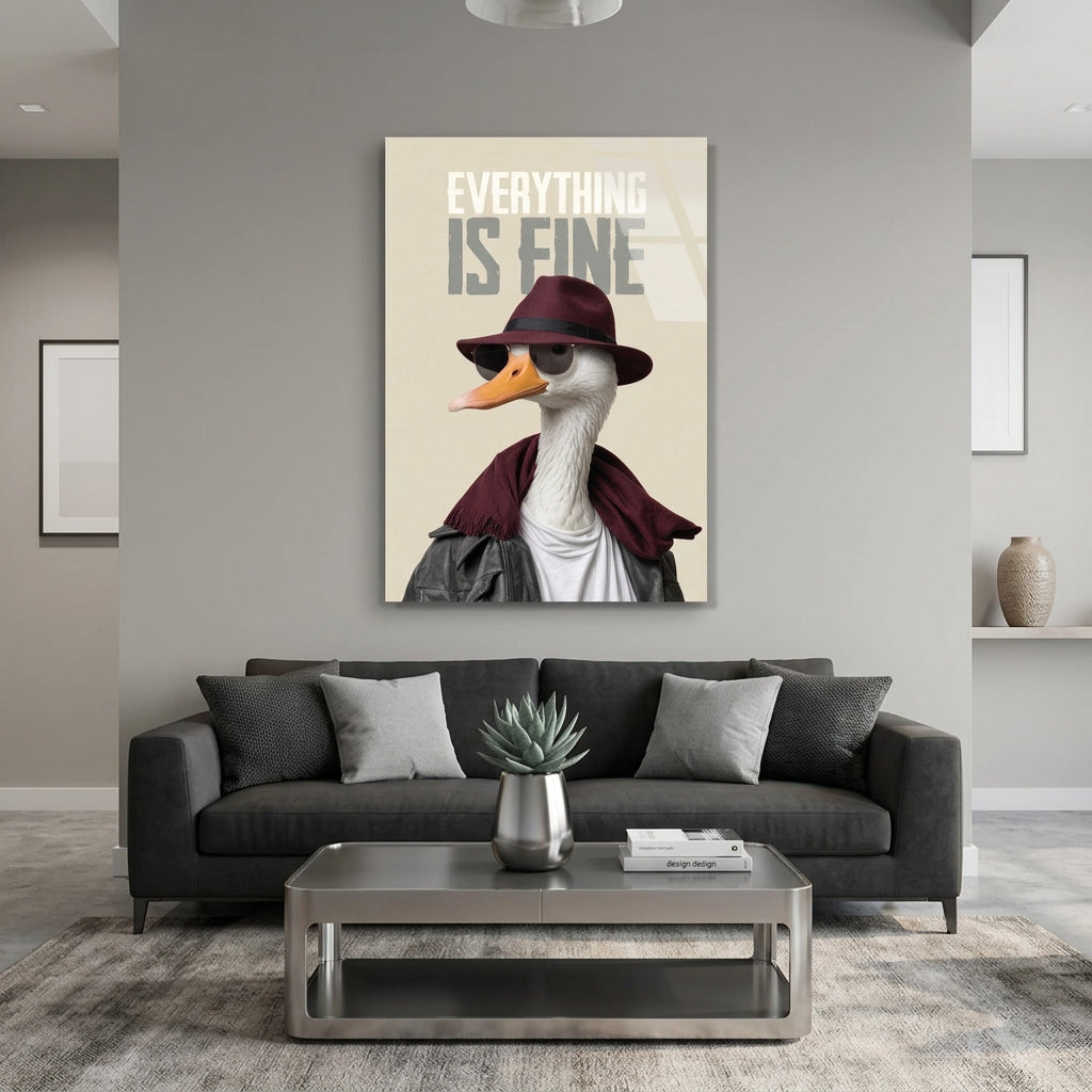 Everything Is Fine Glass Wall Art