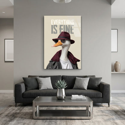 Everything Is Fine Glass Wall Art