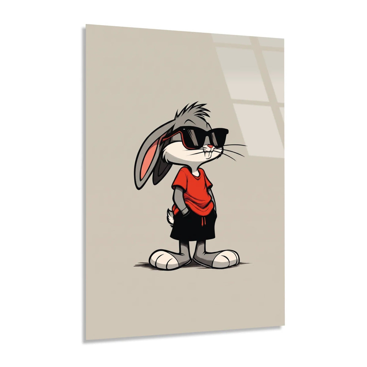 Cool Cartoon Rabbit Glass Wall Art