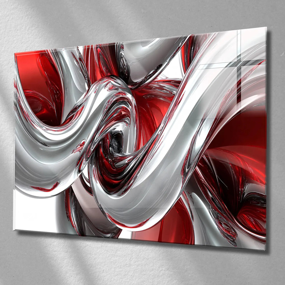 Rosso Cromato Quadro in Vetro Temperato