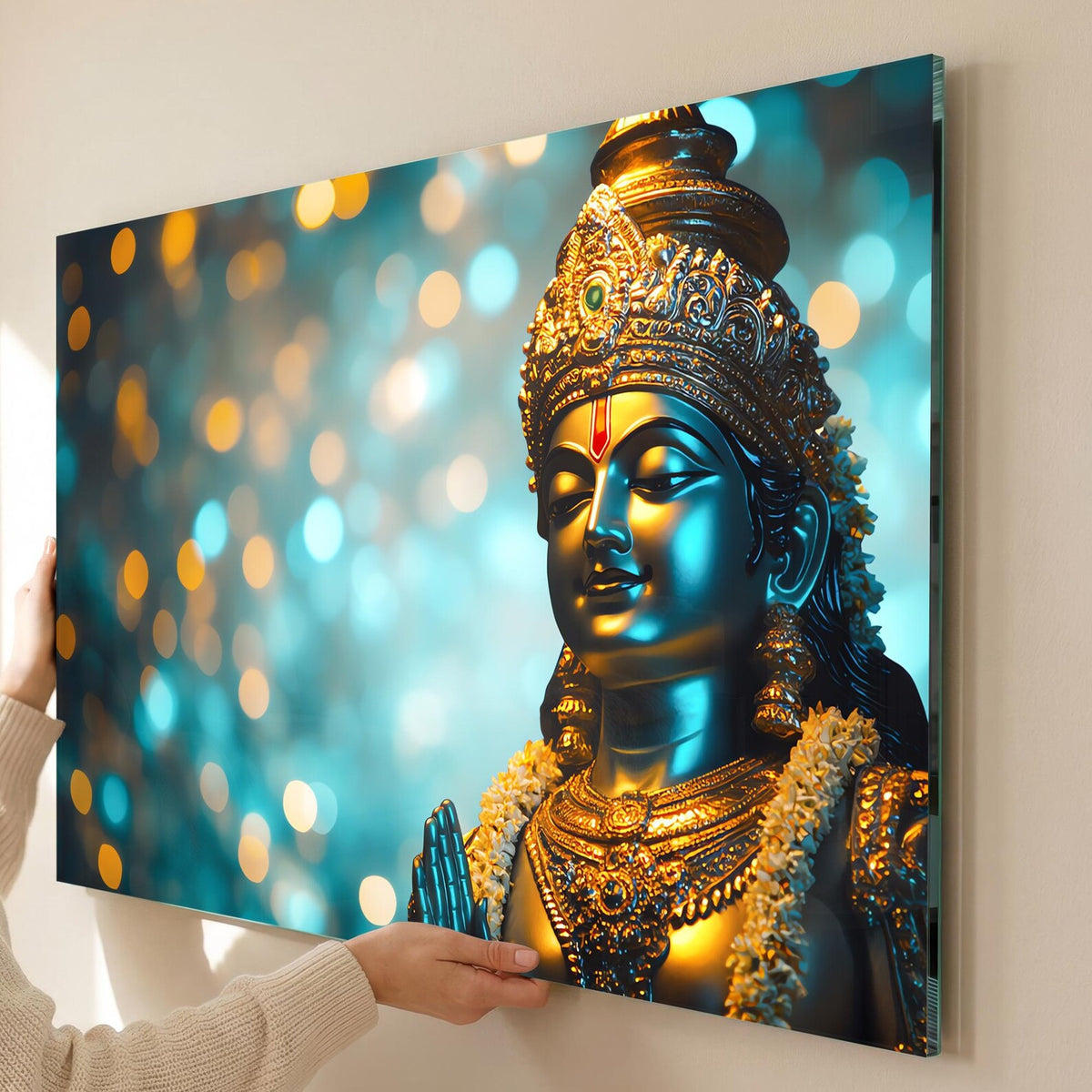 Indian Deity Glass Wall Art