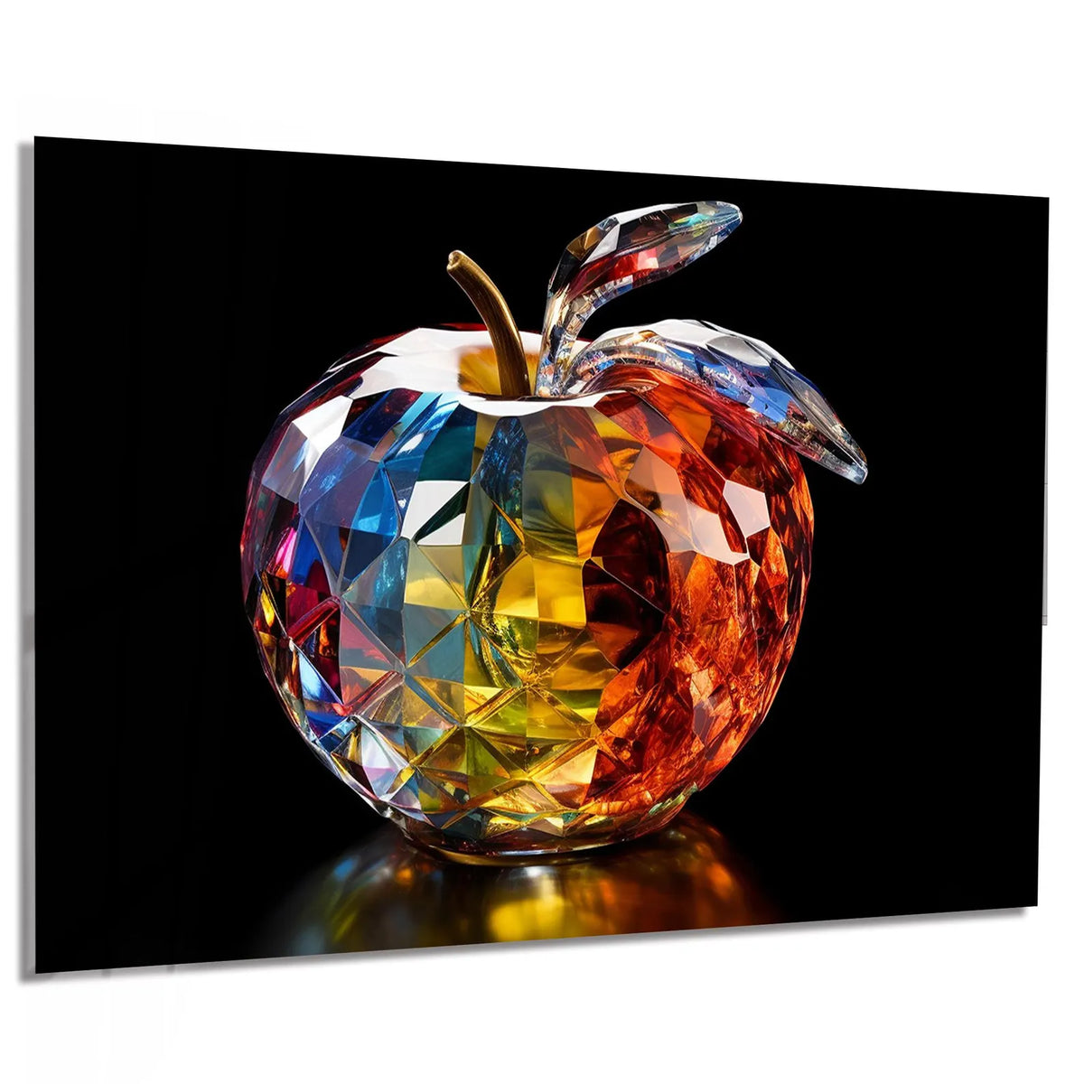 Crystal Apple Glass Wall Art